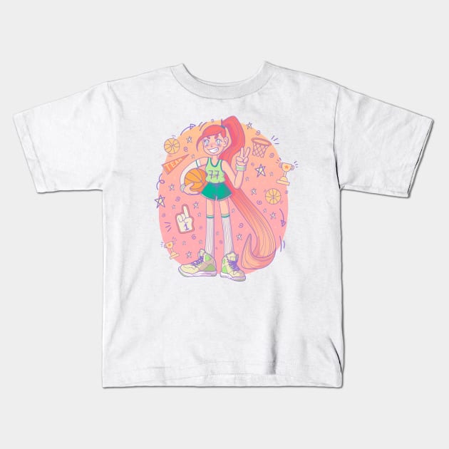 Basketball player Kids T-Shirt by Meeko_Art